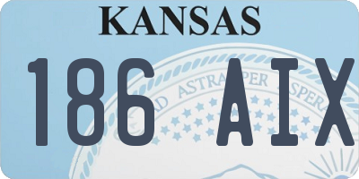 KS license plate 186AIX