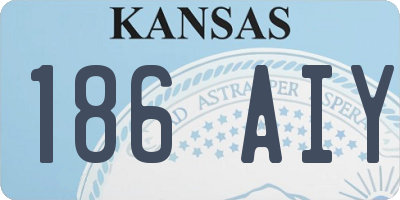KS license plate 186AIY