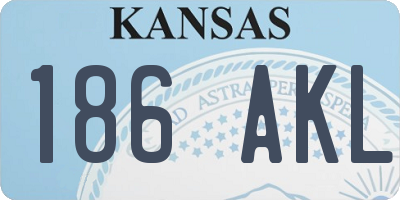 KS license plate 186AKL