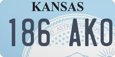 KS license plate 186AKO