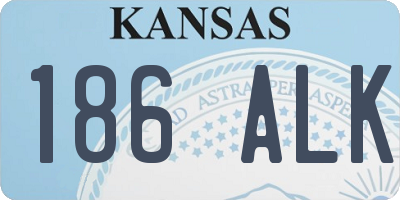 KS license plate 186ALK