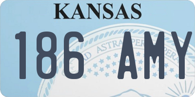KS license plate 186AMY