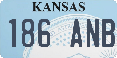 KS license plate 186ANB
