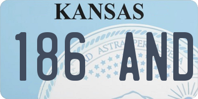 KS license plate 186AND