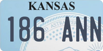 KS license plate 186ANN