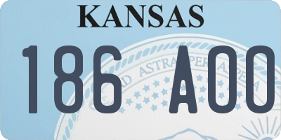 KS license plate 186AOO