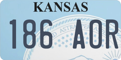 KS license plate 186AOR