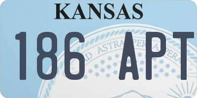 KS license plate 186APT