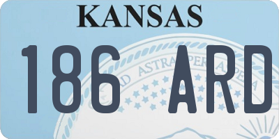 KS license plate 186ARD