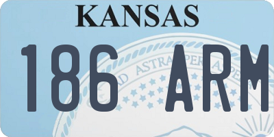 KS license plate 186ARM
