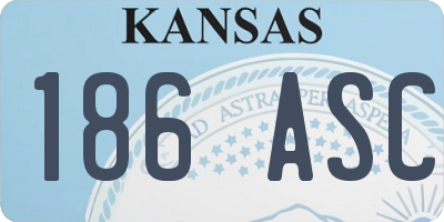KS license plate 186ASC