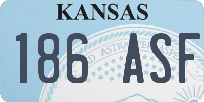 KS license plate 186ASF