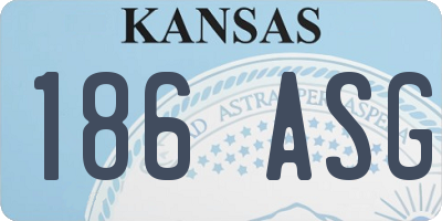 KS license plate 186ASG