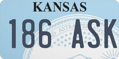 KS license plate 186ASK