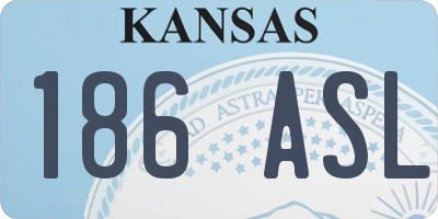 KS license plate 186ASL