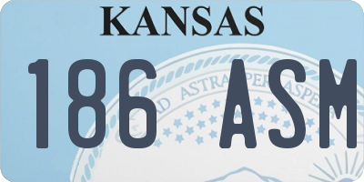 KS license plate 186ASM