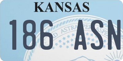 KS license plate 186ASN