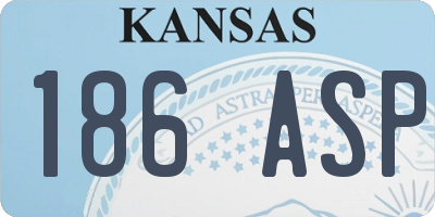 KS license plate 186ASP