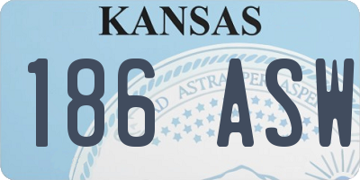 KS license plate 186ASW