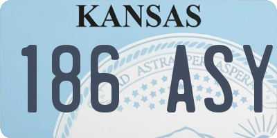 KS license plate 186ASY