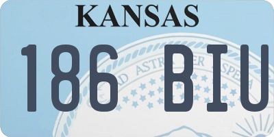 KS license plate 186BIU