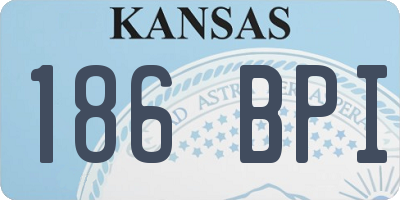KS license plate 186BPI