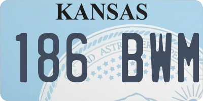 KS license plate 186BWM