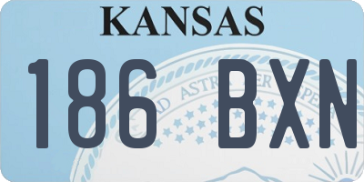KS license plate 186BXN