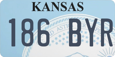 KS license plate 186BYR