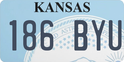 KS license plate 186BYU