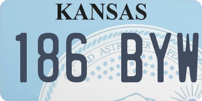 KS license plate 186BYW