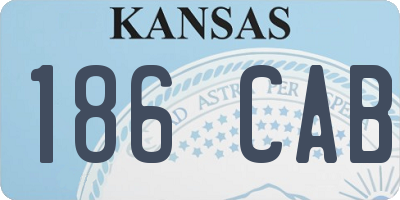 KS license plate 186CAB