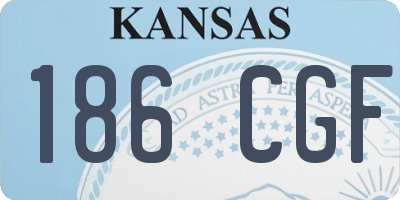 KS license plate 186CGF