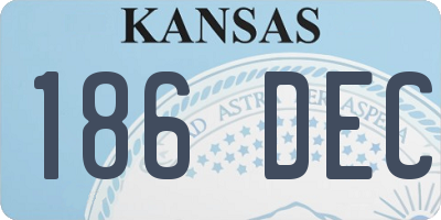 KS license plate 186DEC