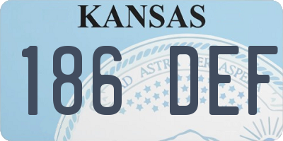 KS license plate 186DEF