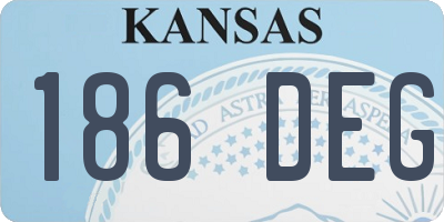 KS license plate 186DEG