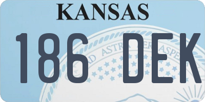 KS license plate 186DEK