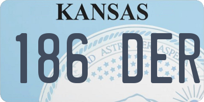 KS license plate 186DER