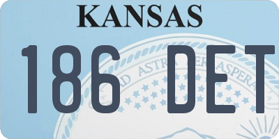 KS license plate 186DET