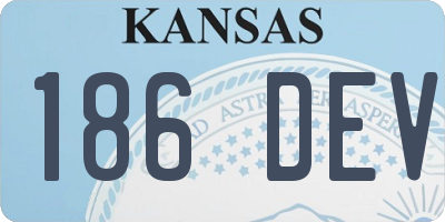 KS license plate 186DEV