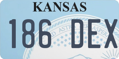 KS license plate 186DEX