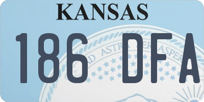 KS license plate 186DFA