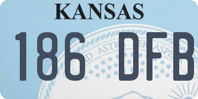 KS license plate 186DFB