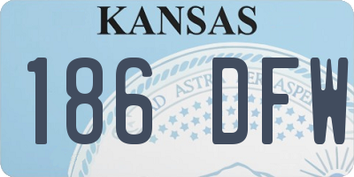 KS license plate 186DFW