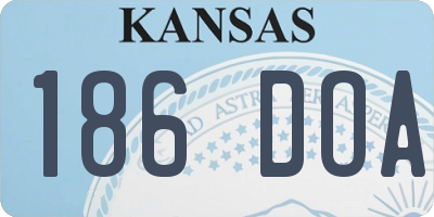 KS license plate 186DOA
