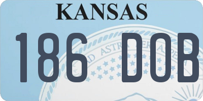KS license plate 186DOB