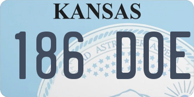 KS license plate 186DOE