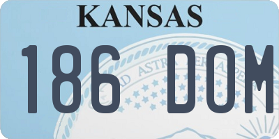 KS license plate 186DOM