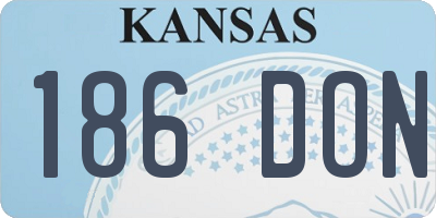 KS license plate 186DON