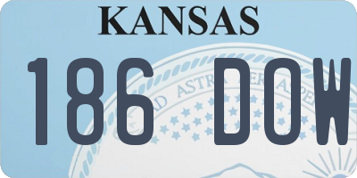 KS license plate 186DOW